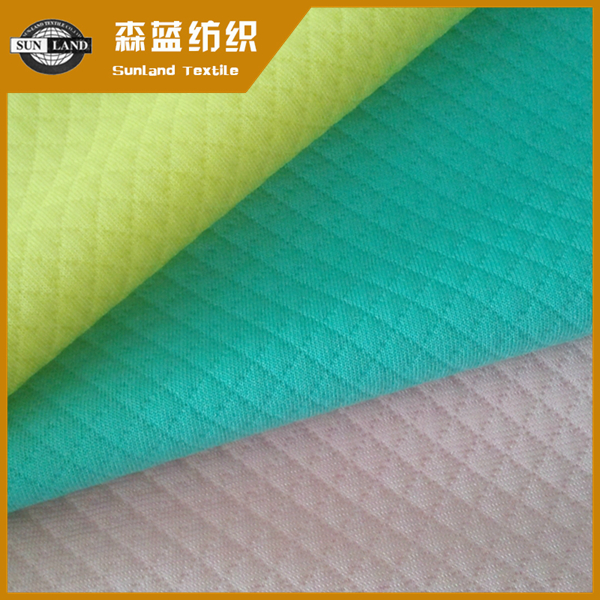 苏州全涤提花菱形空气层 polyester jacquard interlock