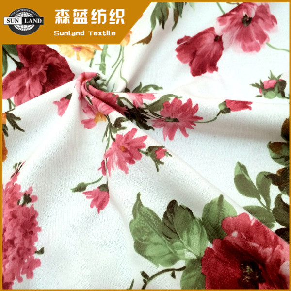 果洛印花丝盖棉 Print polyester cover cotton jersey