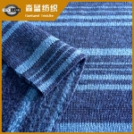 神农架彩条粗针绒布 Stripe melange fleece